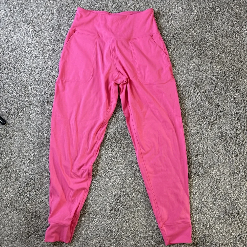 Women's Yoga High-Waisted Jogger‎ Leggings Pink Size S